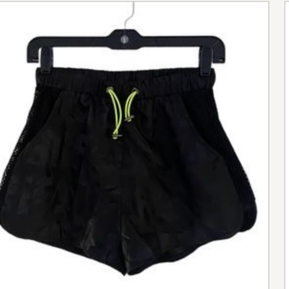 LF Black Women's Athletic Shorts with Neon Accents